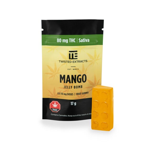 Twisted Extracts- Mango Jelly bomb – SATIVA – 80MG THC | Herb Approach Canada