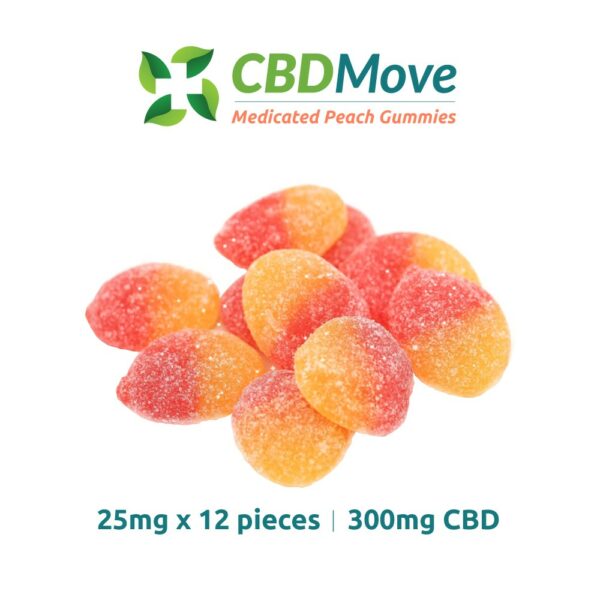 CBD Move – CBD Gummies – Vegan Peaches – 100mg | Herb Approach Canada