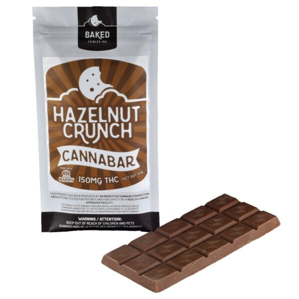 Baked Edibles – Chocolate Bar – Hazelnut Crunch 150mg THC | Herb Approach Canada