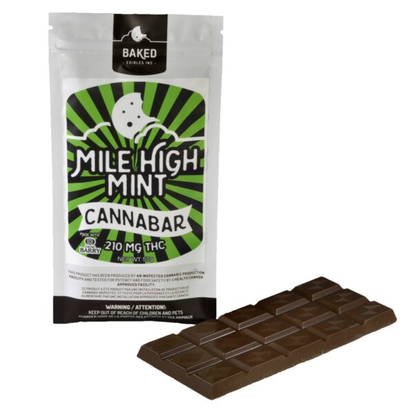 Baked Edibles – Mile High Mint Cannabar 210mg THC | Herb Approach Canada