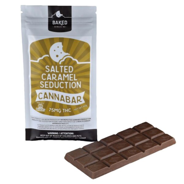 Baked Edibles – Chocolate Bar – Salted Caramel Seduction 75mg THC | Herb Approach Canada