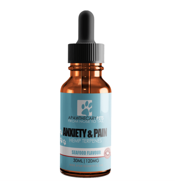 Apawthecary Pets – Anxiety & Pain Tincture – Seafood Medley Flavour 120mg | Herb Approach Canada