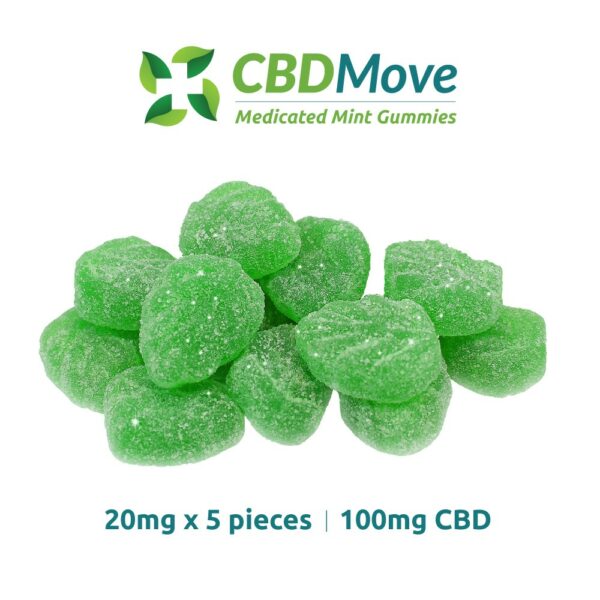 CBD Move – CBD Gummies – Mint Leaves – 100mg | Herb Approach Canada