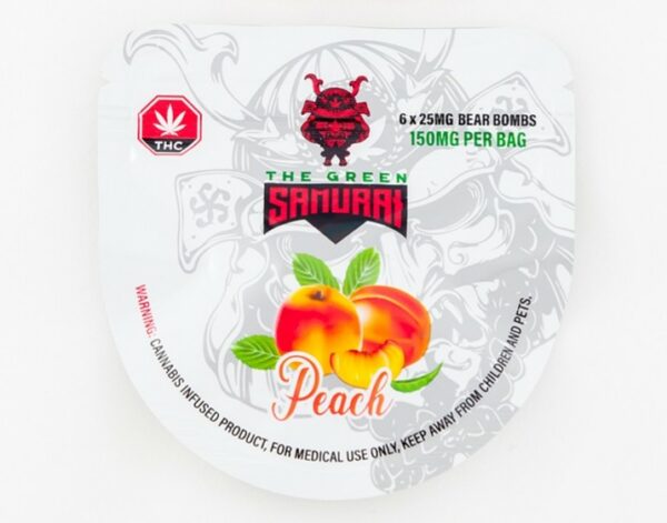 The Green Samurai – Peach Gummies – 150mg | Herb Approach Canada