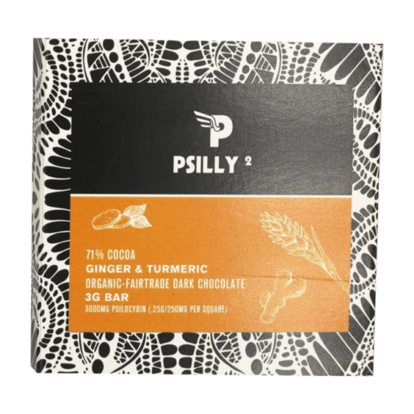 Psilly – Dark Chocolate Bar – Ginger & Turmeric | Herb Approach Canada