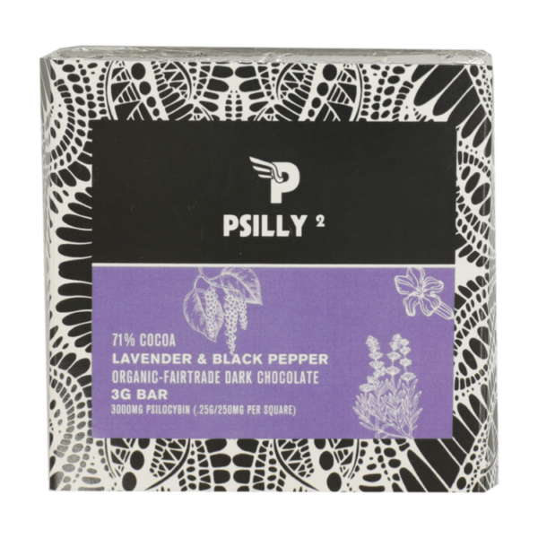 Psilly – Dark Chocolate Bar – Lavender & Black Pepper | Herb Approach Canada