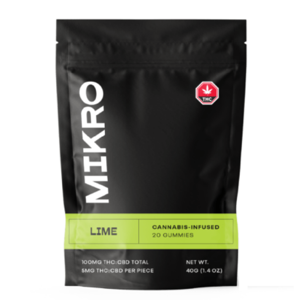 Mikro – 1:1 THC/CBD Gummies – 100mg – Lime | Herb Approach Canada