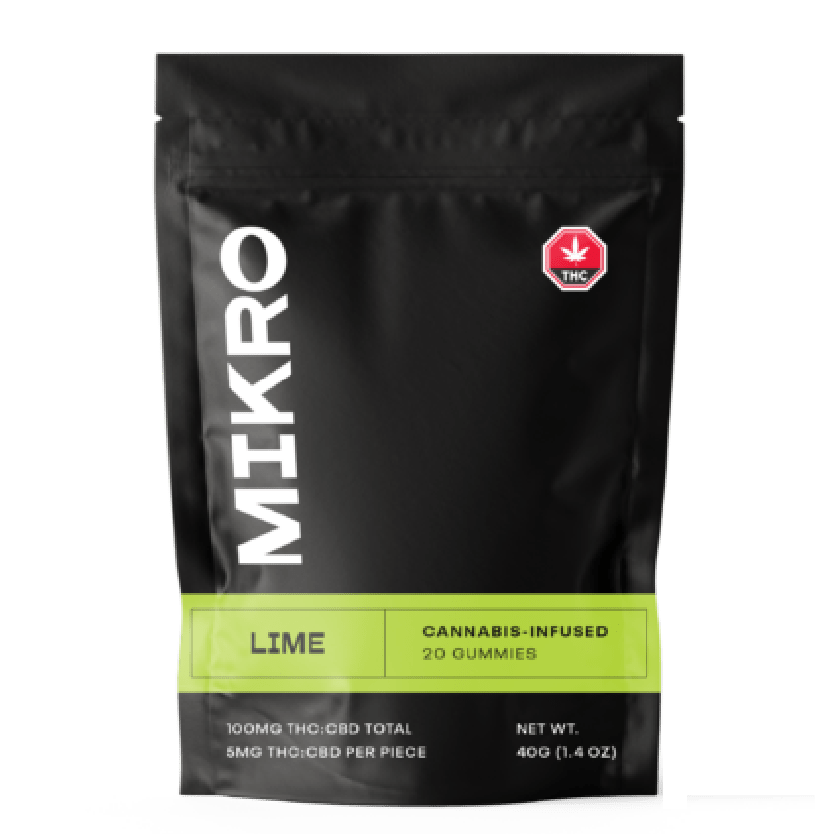 Mikro – 1:1 THC/CBD Gummies – 100mg – Lime | Herb Approach Canada