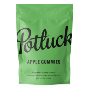 Potluck Extracts – Apple Gummies (1:1) – 100mg THC / 100mg CBD | Herb Approach Canada