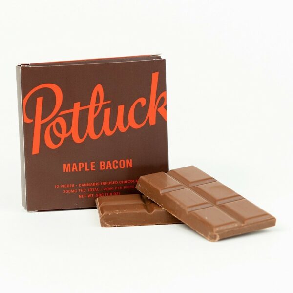 Potluck – Infused Chocolate – Maple Bacon – 300mg THC | Herb Approach Canada