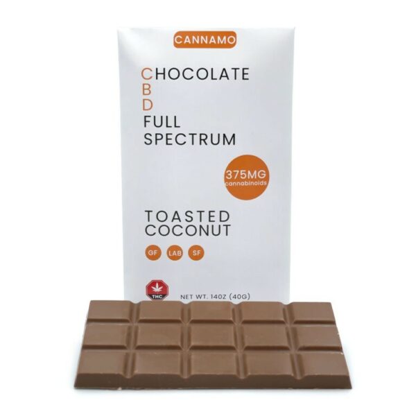 Cannamo – Full Spectrum CBD Chocolate – 375mg – Toasted Coconut | Herb Approach Canada